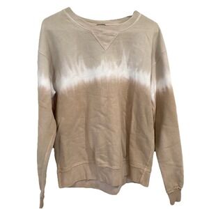 Abercrombie & Fitch Womens Sweatshirt M Tie Dye Relaxed Soft A&F‎ White Tan